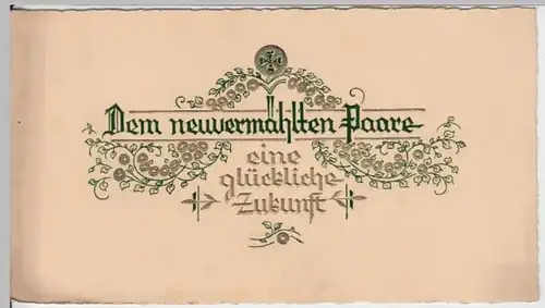 (9289) Glückwunschkarte Hochzeit, Prägekarte 1932
