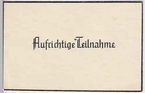(9271) Kondolenzkarte mit Umschlag, vor 1945
