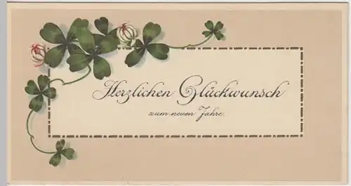 (9256) AK Neujahr, Prägekärtchen, Klee, vor 1945