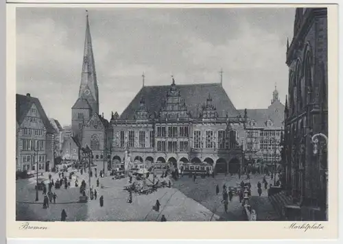 (9235) AK Bremen, Weser, Markt, Liebfrauenkirche, Rathaus, vor 1945