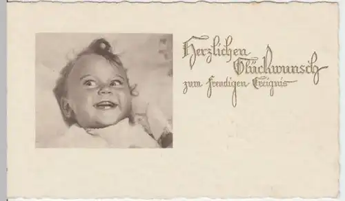 (9218) AK Geburt, Baby, Prägekarte