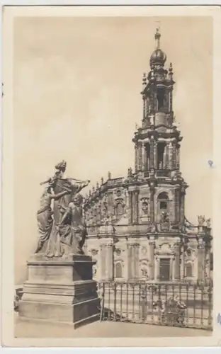 (9126) Foto AK Dresden, Hofkirche, Statuengruppe "Der Morgen" 1954