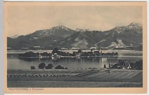 (8785) AK Chiemsee, Fraueninsel, Panorama 1921