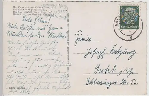 (8771) AK Hann. Münden, Weserstein 1938