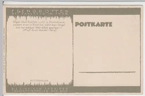 (8759) AK Saalfeld, Saale, Feengrotten, Butterkeller, vor 1945