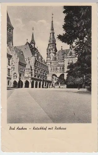 (8743) AK Aachen, Katschhof, Rathaus, Feldpost 1942