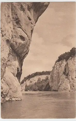 (8738) AK Weltenburg, Kelheim, Donaudurchbruch, lange Wand, vor 1945