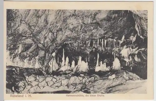 (8673) AK Rübeland, Hermannshöhle, blaue Grotte 1919