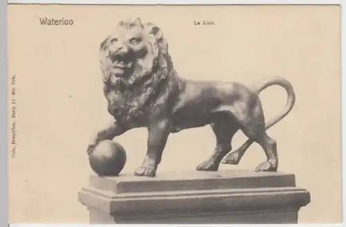 (8672) AK Waterloo, Belgien, Löwe, bis um 1905