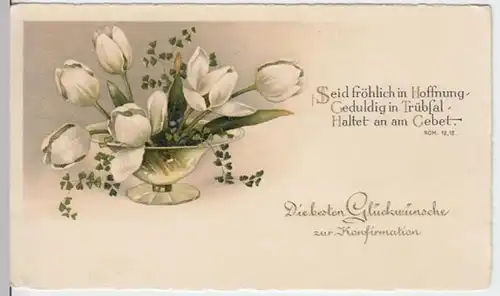 (8518) AK Konfirmation, weiße Tulpen, vor 1945