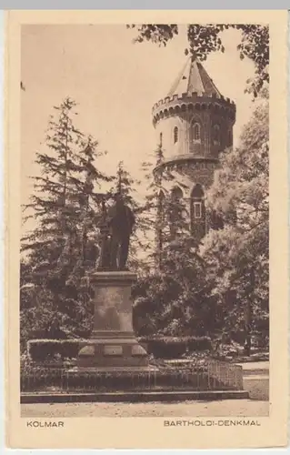 (8473) AK Colmar, Elsass, Bartholdi Denkmal, vor 1945