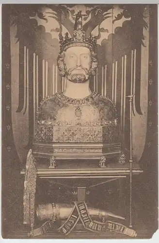 (8467) AK Aachen, Dom, Büste Karls d. Großen, vor 1945