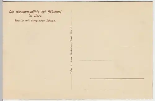 (8463) AK Rübeland, Hermannshöhle, Kapelle, vor 1945
