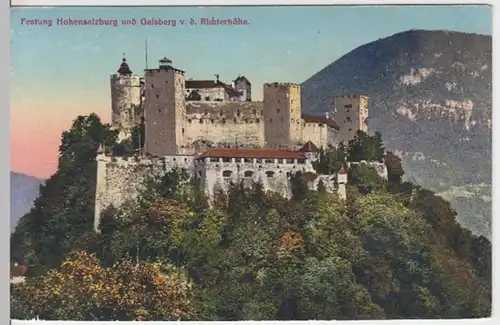 (8449) AK Salzburg, Österr., Festung Hohensalzburg, Gaisberg, vor 1945
