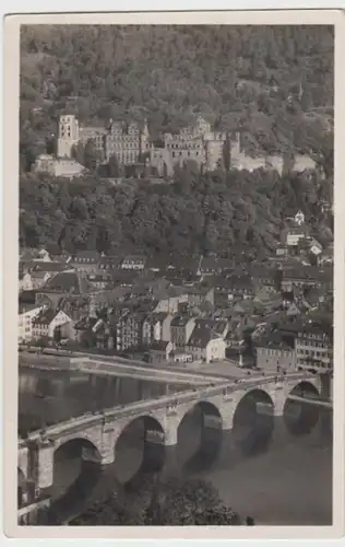 (8438) Foto AK Heidelberg, Alte Brücke, Schloss 1934