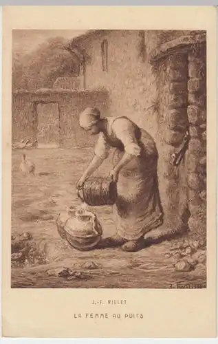 (8437) AK Gemälde v. J.-F. Millet: La Femme au puits 1910/20er