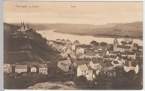 (8392) AK Remagen, Panorama, Apollinariskirche 1913