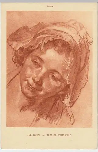 (8349) AK Zeichnung von J.-B. Greuze: Téte den jeune fille 1910/20er