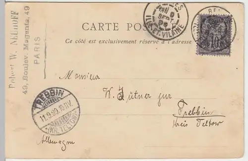 (8317) AK Rennes, Justizpalast, Pas-Perdus Saal 1899