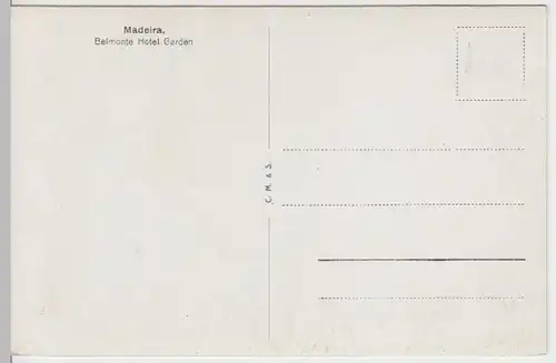 (8288) AK Madeira, Belmonte Hotel, Garten, vor 1945