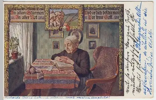 (8254) AK Patriotika, In allen Stürmen wird er dich beschirmen 1915