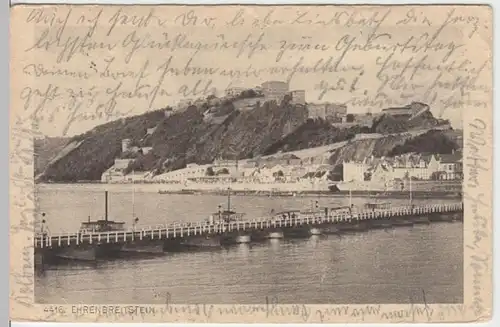 (8224) AK Koblenz, Festung Ehrenbreitstein 1926