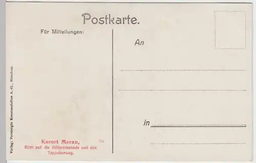 (8200) AK Meran, Merano, Gilfpromenade, Tappeinerweg, vor 1945