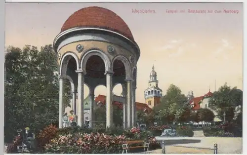 (8126) AK Wiesbaden, Neroberg, Tempel, Restaurant 1912