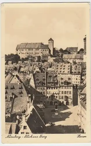 (8078) Foto AK Nürnberg, Burg, gelaufen 1951