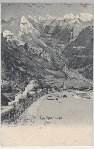 (8069) AK Flüelen, Gotthardbahn 1911