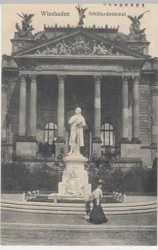 (8027) AK Wiesbaden, Schillerdenkmal 1911