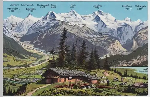 (8012) AK Berner Oberland, Karte, vor 1945