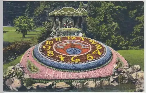 (8011) AK Interlaken, Blumenuhr im Kurgarten, vor 1945