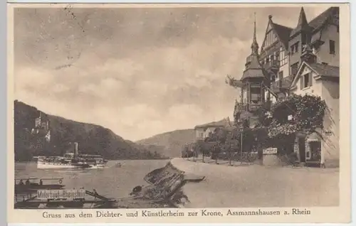 (8009) AK Assmannshausen, Dichter- u. Künstlerheim Zur Krone 1910