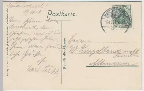 (7990) AK Manderscheid, R.-Pfalz, Burgen 1910