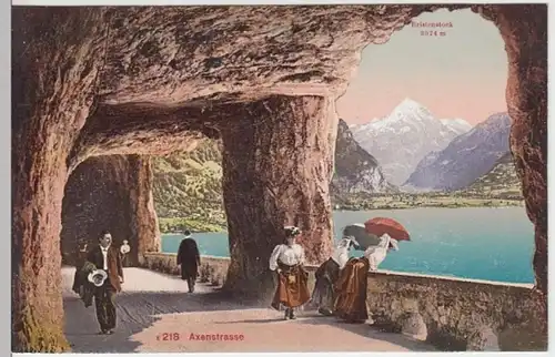 (7964) AK Sisikon, Axenstraße, Bristenstock, vor 1945