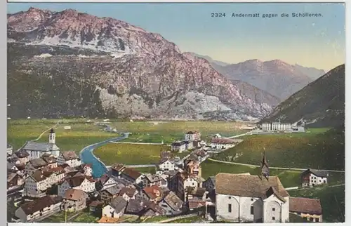 (7963) AK Andermatt, Panorama, Schöllenen, vor 1945