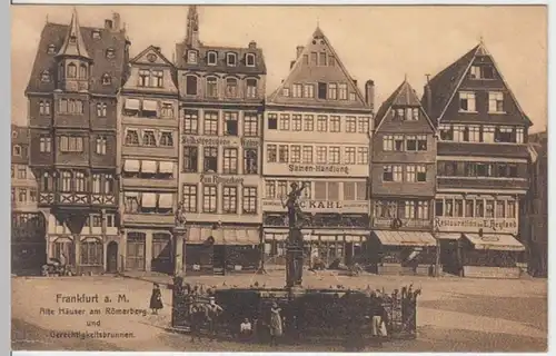 (7850) AK Frankfurt am Main, Römerberg, Gerechtigkeitsbrunnen 1910