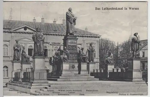 (7811) AK Worms, Rhein, Lutherdenkmal 1908