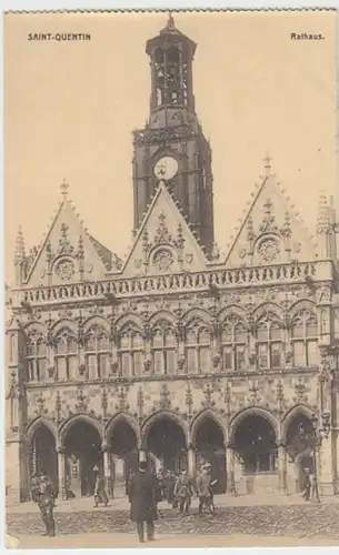 (7798) AK Saint-Quentin, Aisne, Rathaus, Feldpost 1917