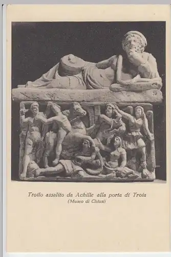 (7732) AK Skulptur, Chiusi, Toskana, Achilles in Troja, vor 1945