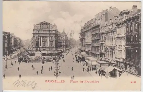 (7709) AK Brüssel, Bruxelles, Brouckere Platz 1906