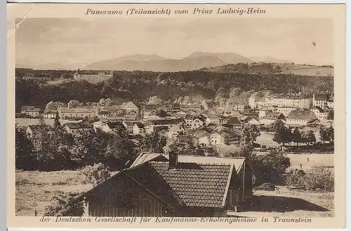 (7704) AK Traunstein, Panorama, um 1913