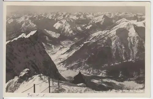 (7540) Foto AK Zugspitze, Blick auf Zentralalpen 1932