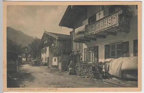 (7487) AK Oberammergau, Dorfpartie 1921