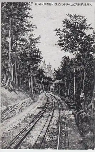 (7447) AK Königswinter, Drachenburg, Zahnradbahn 1911