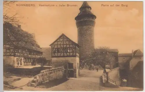 (7425) AK Nürnberg, Burg, Vestnerturm, tiefer Brunnen, um 1905