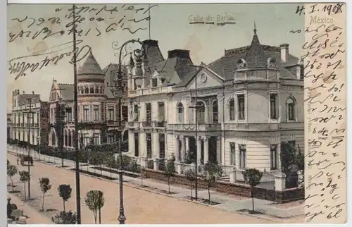 (7397) AK Mexico, Calle de Berlin 1906