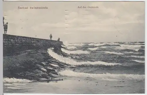 (7396) AK Swinemünde, Swinoujscie, Westpommern, Ostmoole 1914