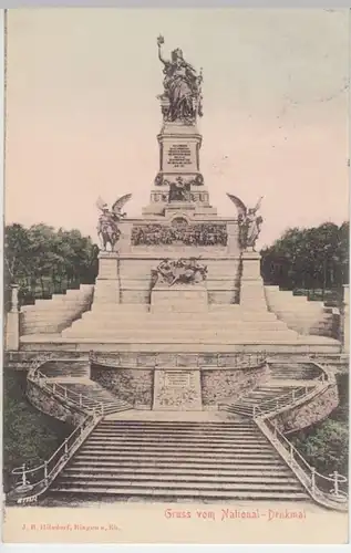 (7367) AK Rüdesheim am Rhein, Gruß vom Nationaldenkmal 1910